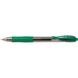 Boligrafo pilot g-2 verde tinta gel retractil sujecion de caucho