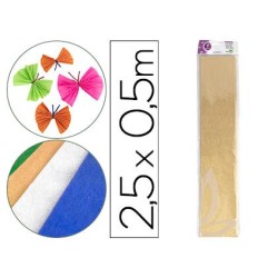Papel crespon liderpapel 50 cm x 2.5m metalizado oro