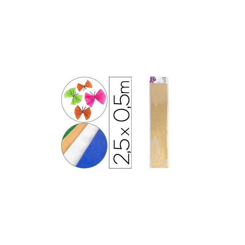 Papel crespon liderpapel 50 cm x 2.5m metalizado oro Papel crespon liderpapel 50 cm x 2.5m metalizado oro