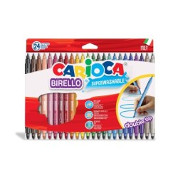 Rotulador carioca birello bipunta caja de 24 colores surtidos