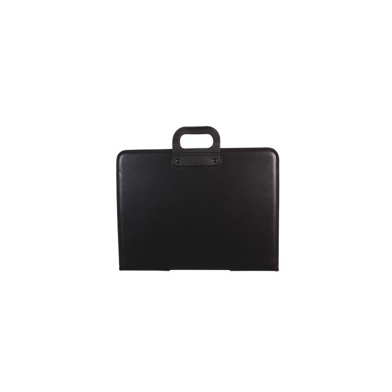 Cartera portadocumentos q-connect negra con asa con cremallera din a3 420x297 mm
