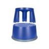 Taburete q-connect ruedas retractiles tres ruedas dos niveles color azul