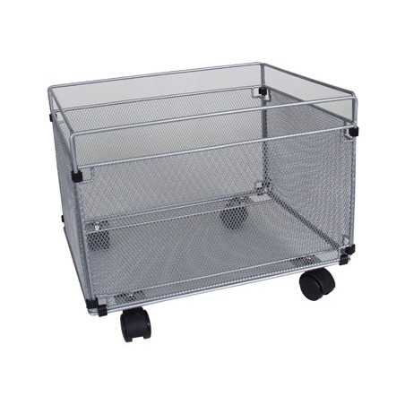 Carrito para carpetas colgante q-connect kf00830 rejilla plata con ruedas metalico 380x325x300 folio prolongado
