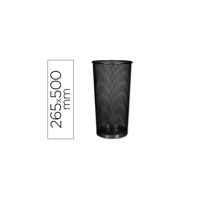 Paraguero metalico q-connect kf00829 rejilla negro 26,5 diametro x 50 cm
