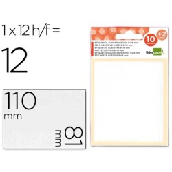Etiquetas liderpapel sobre de 10 h.  2 h. obsequio 81x110 mm 1 unidad por hoja