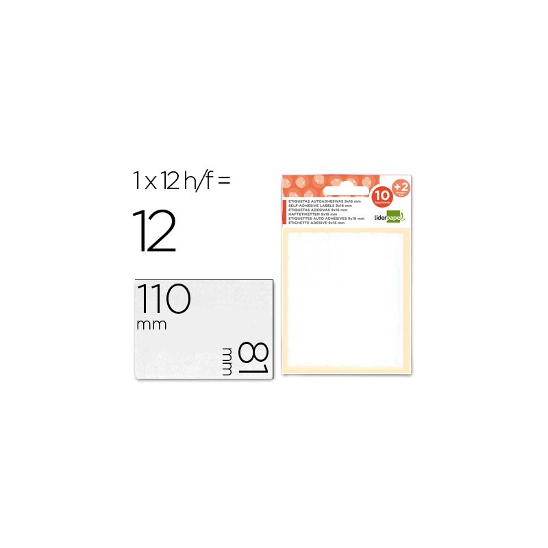 Etiquetas liderpapel sobre de 10 h.  2 h. obsequio 81x110 mm 1 unidad por hoja