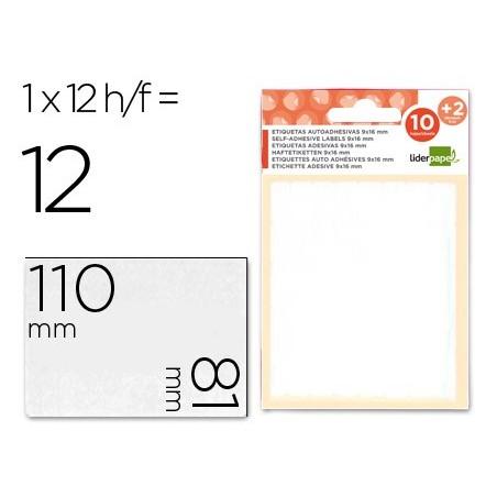 Etiquetas liderpapel sobre de 10 h.  2 h. obsequio 81x110 mm 1 unidad por hoja