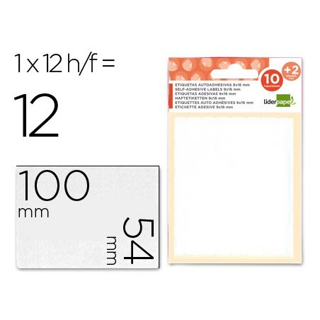 Etiquetas liderpapel sobre de 10 h.  2 h. obsequio 54x100 mm -1 unidades por hoja