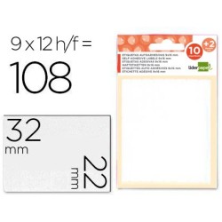 Etiquetas liderpapel sobre de 10 h.  2 h. obsequio 22x32 mm -9 unidades por hoja