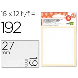 Etiquetas liderpapel sobre de 10 h.  2 h. obsequio 19x27 mm -16 unidades por hoja