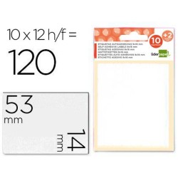 Etiquetas liderpapel sobre de 10 h.  2 h. obsequio 14x53 mm -10 unidades por hoja