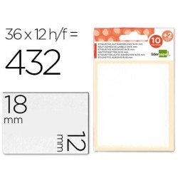 Etiquetas liderpapel sobre de 10 h.  2 h. obsequio 12x18 mm -36 unidades por hoja