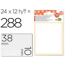Etiquetas liderpapel sobre de 10 h.  2 h. obsequio 10x38 mm -21 unidades por hoja