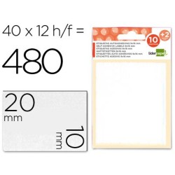 Etiquetas liderpapel sobre de 10 h.  2 h. obsequio 10x20 mm -35 unidades por hoja