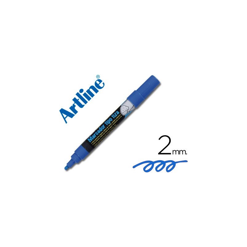 Rotulador artline pizarra verde negra epw-4-az color azul bolsa de 4 unidades