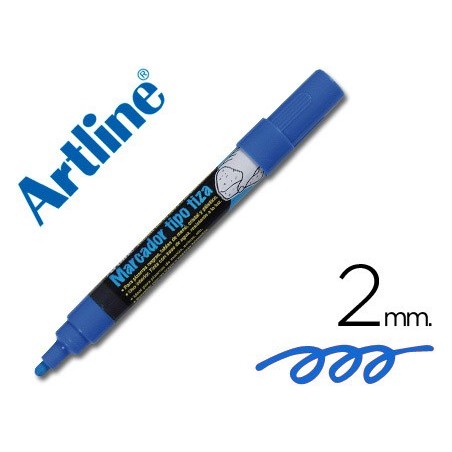 Rotulador artline pizarra verde negra epw-4-az color azul bolsa de 4 unidades