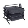 Bandeja sobremesa metalica q-connect kf00823 rejilla negra 3 bandejas movibles 350x278x275 mm