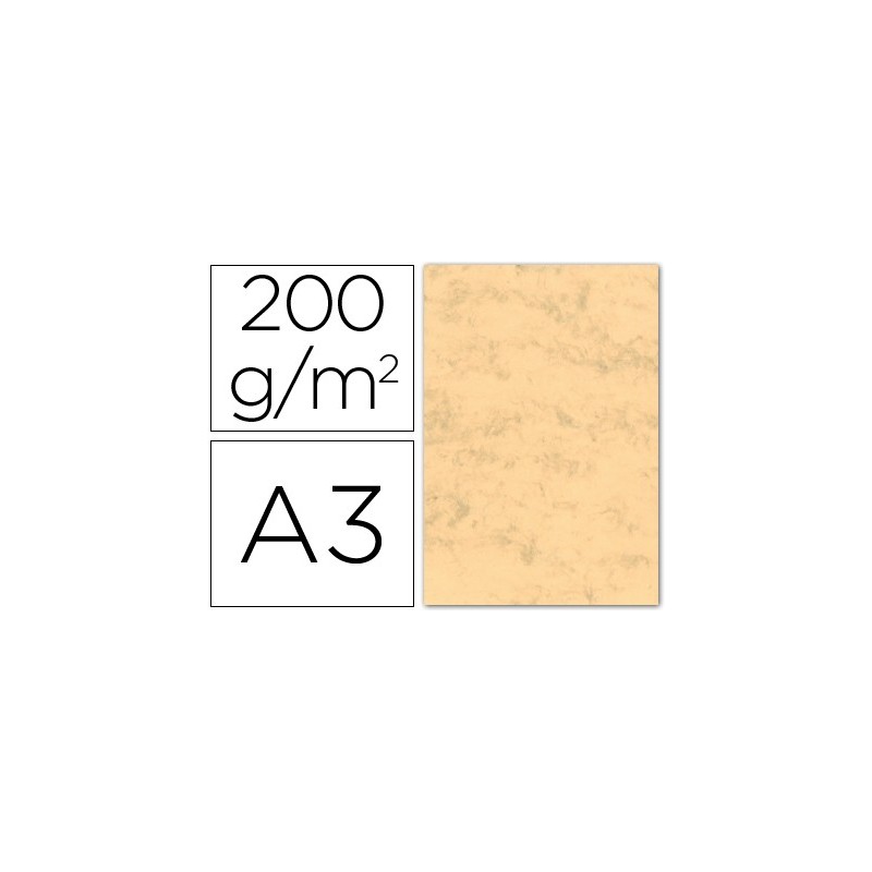 Cartulina marmoleada din a3 200 gr ocre paquete de 100 hojas