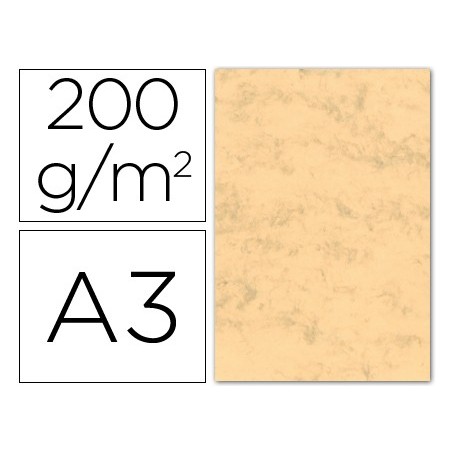 Cartulina marmoleada din a3 200 gr ocre paquete de 100 hojas