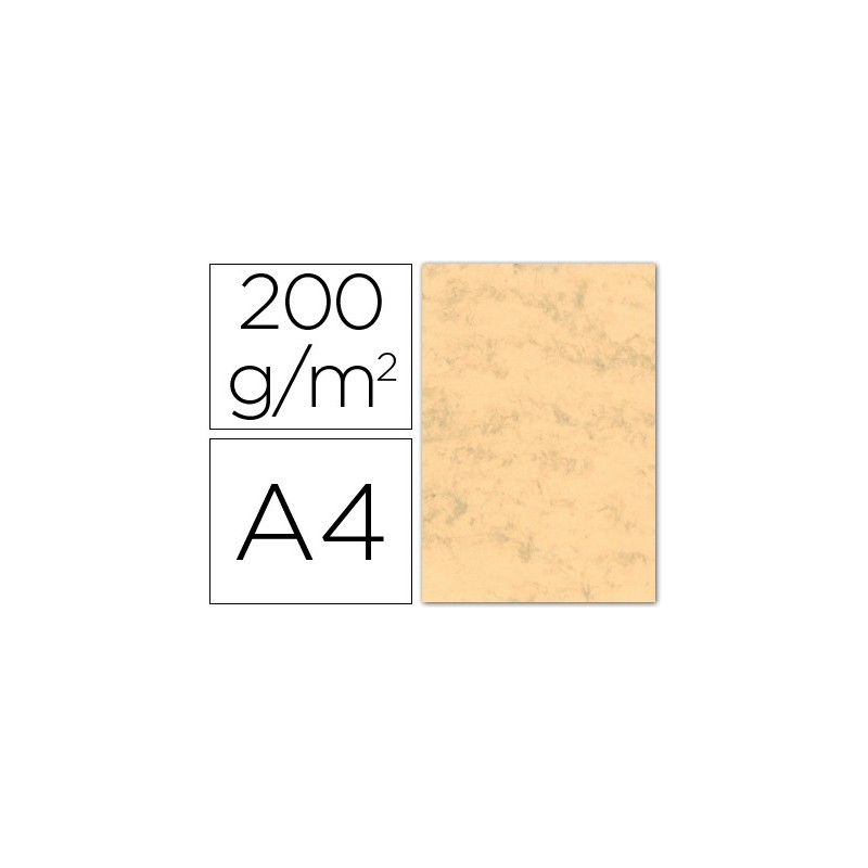 Cartulina marmoleada din a4 200 gr ocre paquete de 100 hojas