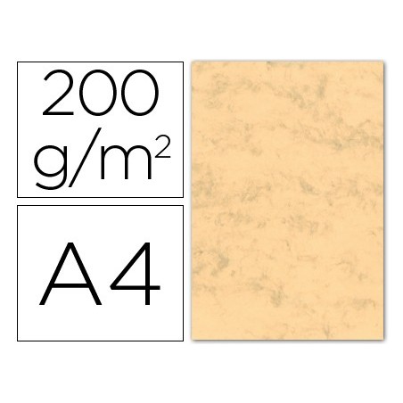 Cartulina marmoleada din a4 200 gr ocre paquete de 100 hojas