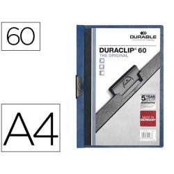 Carpeta duraclip dossier pinza lateral azul oscuro capacidad 60 hojas