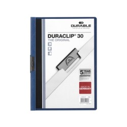 Carpeta duraclip dossier pinza lateral azul oscuro capacidad 30 hojas