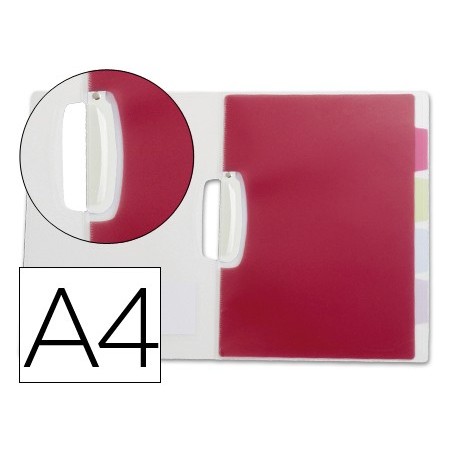 Carpeta liderpapel dossier pinza lateral polipropileno din a4 transparente con separadores