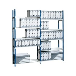 Estanteria paperflow metalica azul 5 estantes guiasmetal ultrarresistentes 180 kgpor estante 200x100x35 cm