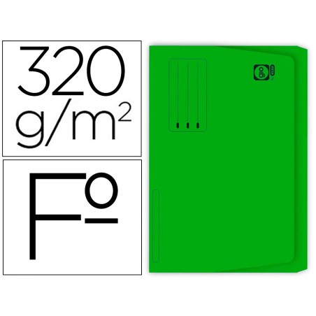 Subcarpeta cartulina gio folio pocket verde con bolsa y solapa 320g/m2
