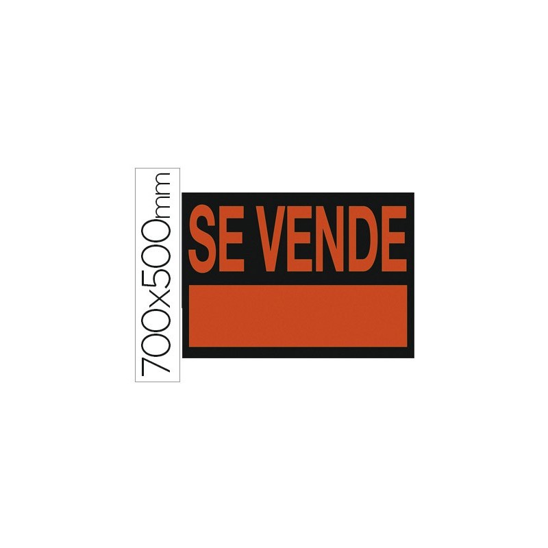 Cartel plastico archivo 2000 \se vende\ rojo fluorescente 700x500 mm