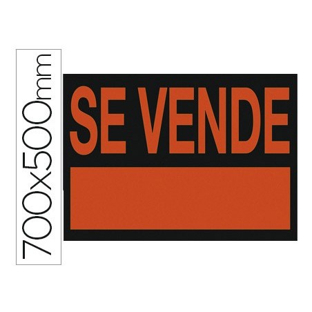 Cartel plastico archivo 2000 \se vende\ rojo fluorescente 700x500 mm