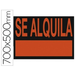 Cartel plastico archivo 2000 \se alquila\ rojo fluorescente 700x500 mm