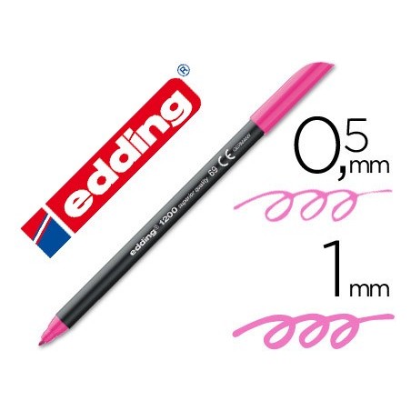 Rotulador edding punta fibra 1200 rosa neon n.69 punta de fibra 0,5 mm