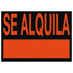 Cartel plastico archivo 2000 \se alquila\ rojo fluorescente 700x500 mm