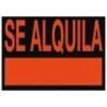 Cartel plastico archivo 2000 \se alquila\ rojo fluorescente 700x500 mm