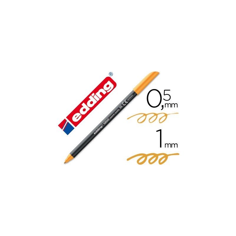 Rotulador edding punta fibra 1200 naranja neon n.66 punta de fibra 0,5 mm