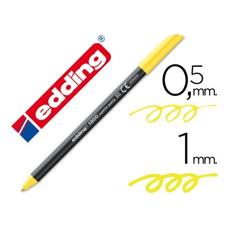 Rotulador edding punta fibra 1200 amarillo neon n.65 punta de fibra 0,5 mm