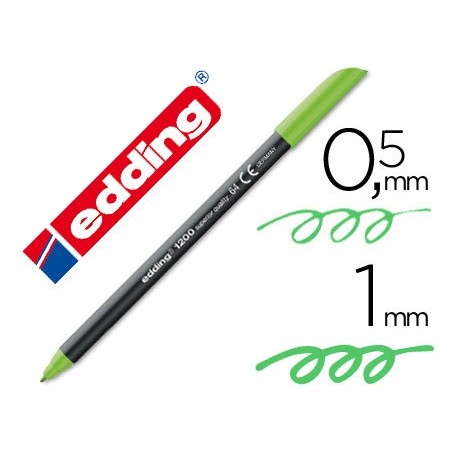 Rotulador edding punta fibra 1200 verde neon n.64 punta de fibra 0,5 mm