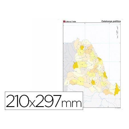 Mapa mudo color din a4 cataluña politico