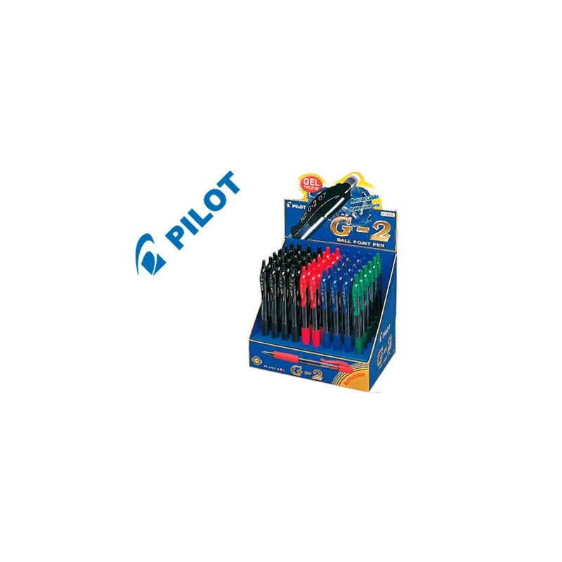 Boligrafo pilot g-2 tinta gel retractil sujecion de caucho expositor de 60 unidades