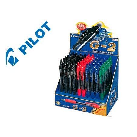 Boligrafo pilot g-2 tinta gel retractil sujecion de caucho expositor de 60 unidades