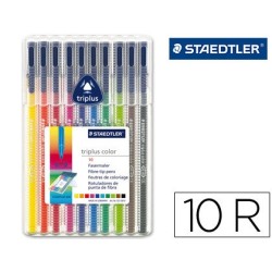 Rotulador staedtler triplus color 323 estuche de 10 unidades colores surtidos