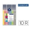 Rotulador staedtler triplus color 323 estuche de 10 unidades colores surtidos