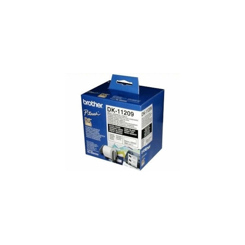 Etiqueta adhesiva brother dk11209 -tamaño 62x29 mm para impresoras de etiquetas solo 1050/n/1060n -800 etiq.-