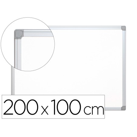 Pizarra blanca q-connect lacada magnetica marco de aluminio 200x100 cm