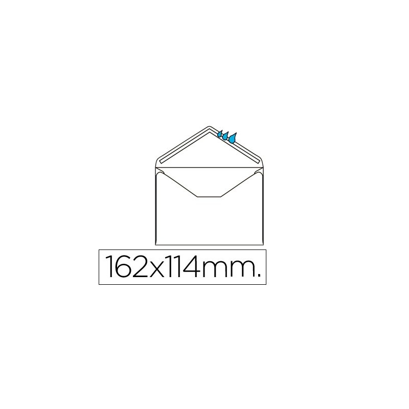 Sobre liderpapel n.21 blanco c6 114x162 mm engomado solapa de pico caja de 500 unidades