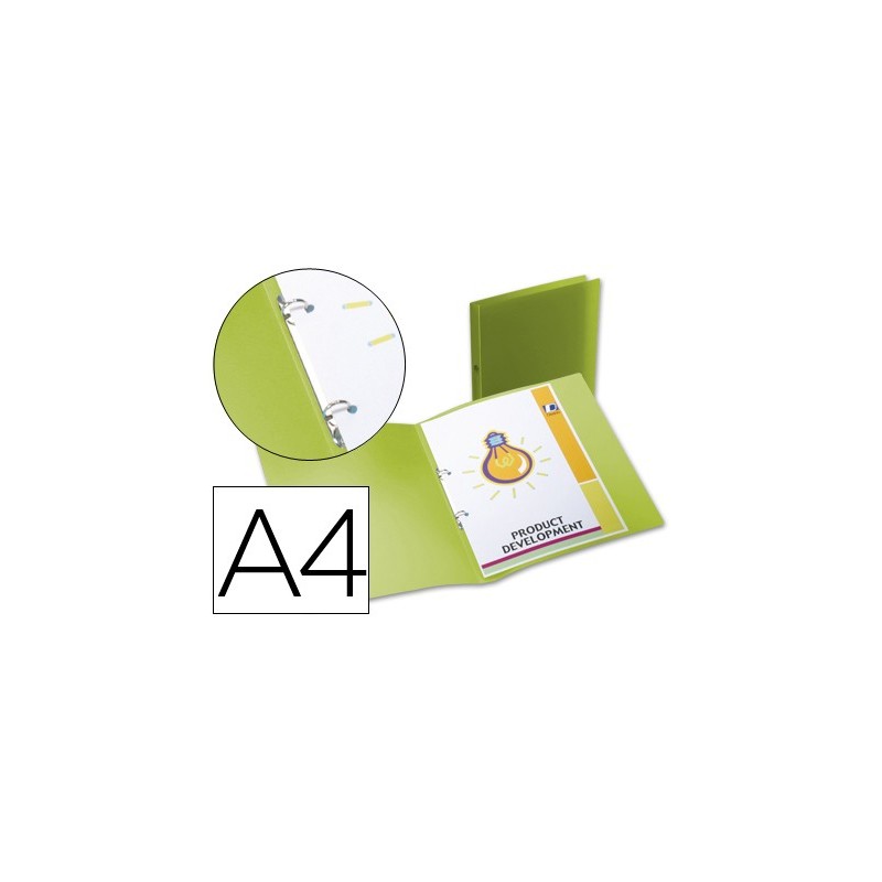 Carpeta liderpapel 2 anillas redondas mini 15 mm 49073 polipropileno din a4 verde translucido