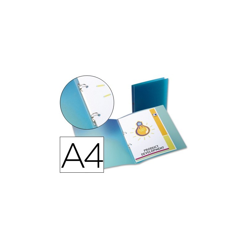Carpeta liderpapel 2 anillas redondas mini 15 mm 49072 polipropileno din a4 azul translucido