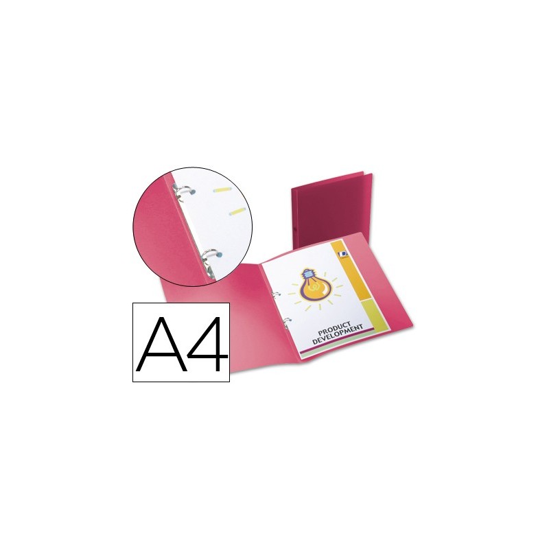 Carpeta liderpapel 2 anillas redondas mini 15 mm 49070 polipropileno din a4 rojo translucido